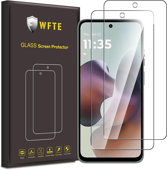 Detalle de WFTE 2 pellicole in vetro temperato per Motorola Moto G56/G57 5G (9H), anti-graffio e anti-impronte