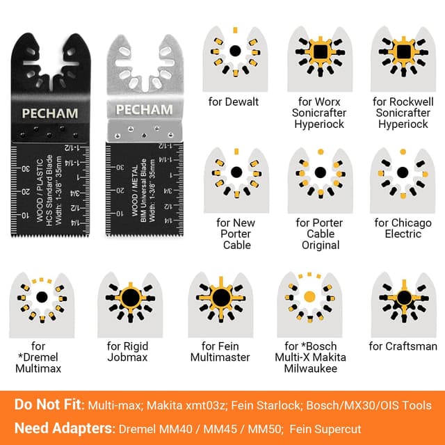 Thumbnail 6 de PECHAM 128PCS Titanium & Japanese Tooth saw blades for multi-tool 🪚