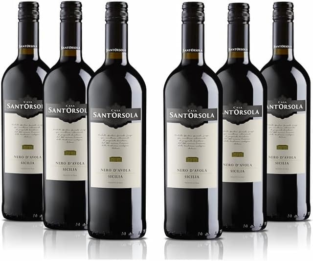 Detalle de Sant'Orsola Nero d'Avola Sicilia Vino Tinto Italiano - 6x750ml 🍷