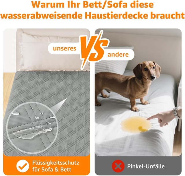 Detalle de Wasserdichte PICK FOR LIFE Hundedecke 208x259 cm