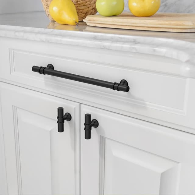 Detalle de Amerdeco 10 pezzi maniglie per mobili Nero, interasse 160 mm (UK0002) in lega di alluminio