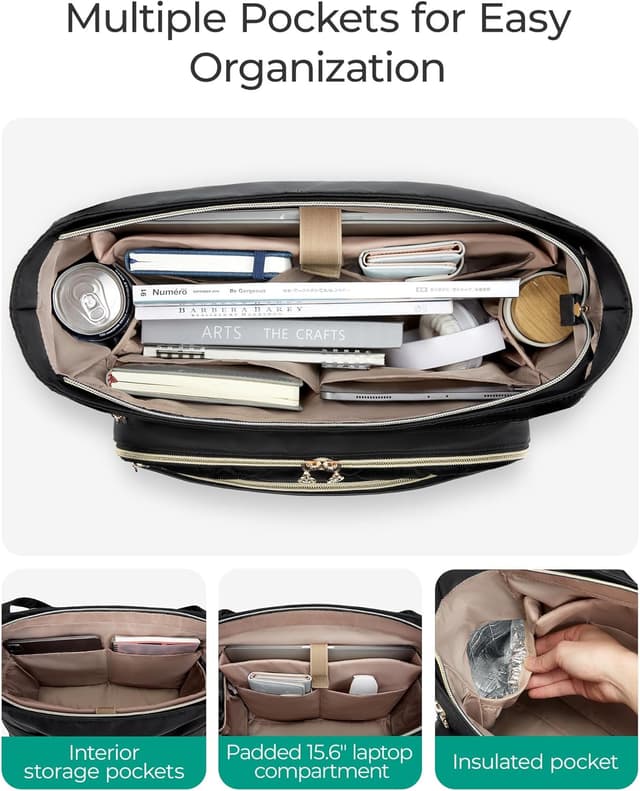 Detalle de bagSMART Teacher Tote Bag 15.6in quilted tote