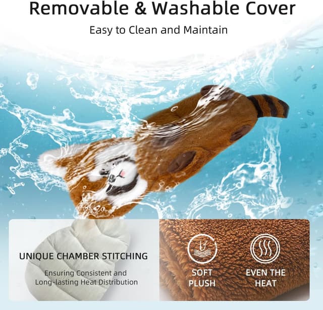 Detalle de Red Panda Wheat Bag Microwavable Heat Pad (Natural, Unscented) for Neck, Shoulders, Stomach & More – 43x20cm