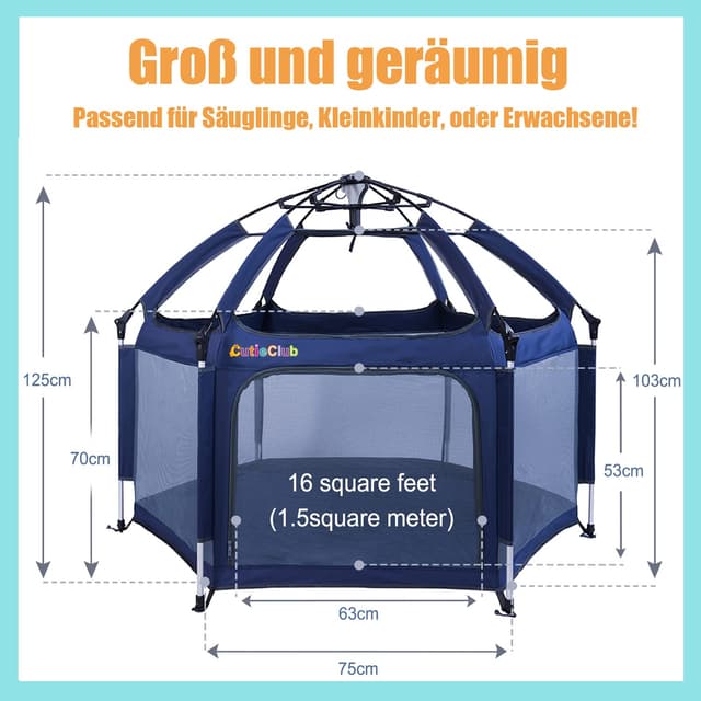 Thumbnail 6 de CutieClub Laufstall 150 cm, faltbar