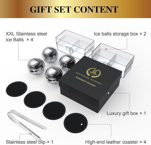 Thumbnail 1 de Edelstahl Whisky-Eiskugeln 55 mm 🥃