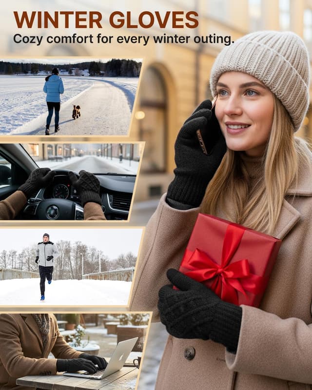 Thumbnail 4 de JYUYNY Winter Gloves for Women Men ⚡