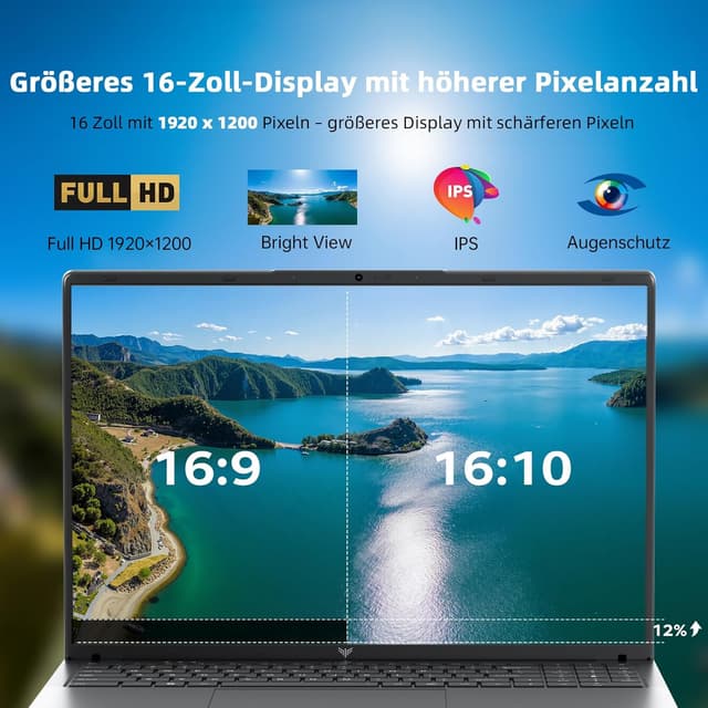 Detalle de ACEMAGIC LX16 16-Zoll-Laptop mit Ryzen 4300U, 16 GB RAM und 512 GB SSD