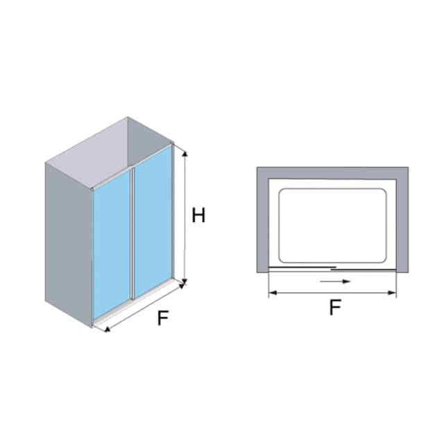 Thumbnail 2 de Profiltek EC-211 mampara ducha 195 cm vidrio 3 mm
