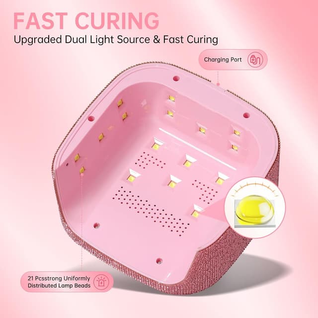 Thumbnail 6 de CHRISTINE SHELLY 48W Gel Nail Lamp with Auto Sensor, 365nm + 405nm LED Curing Light & LCD Touch Screen