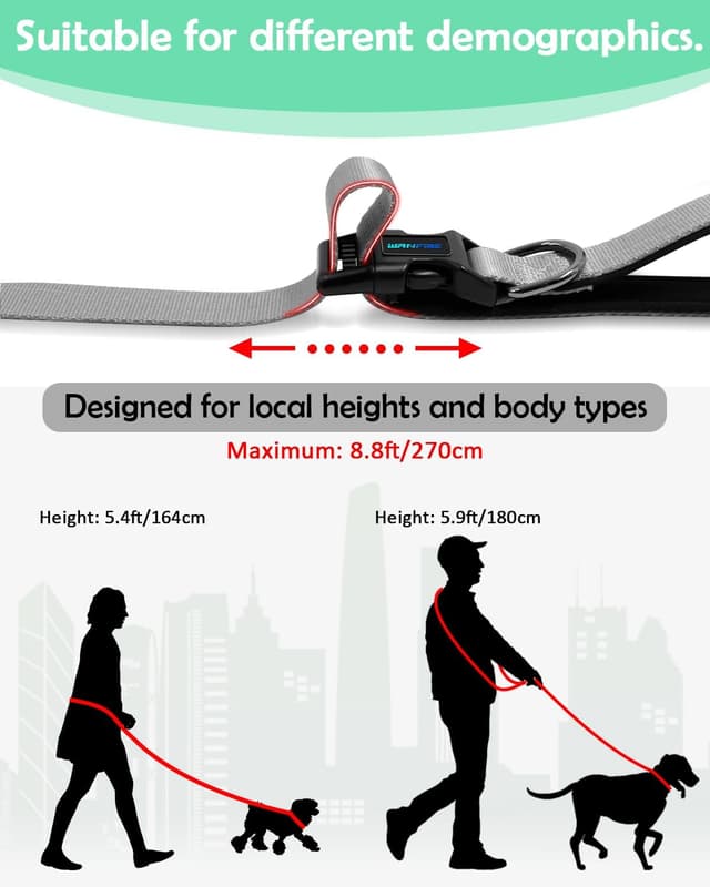Thumbnail 5 de WANFIRE Hands Free Dog Lead 1.5–2.7M