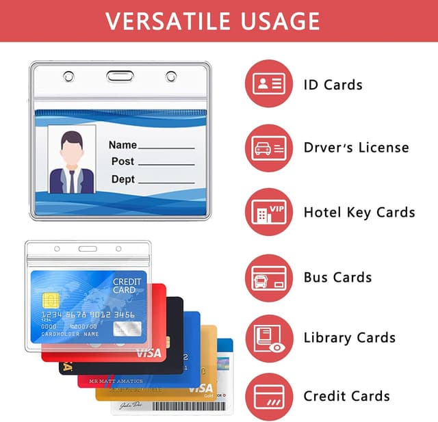 Thumbnail 4 de XHDA Red 50PCS Lanyards with Card Holders 50pc