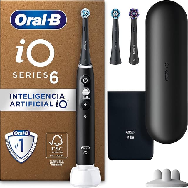 Imagen de Oral-B iO 6 Cepillo Eléctrico Negro 🦷 con 3 cabezales y estuche en OfertitasTOP