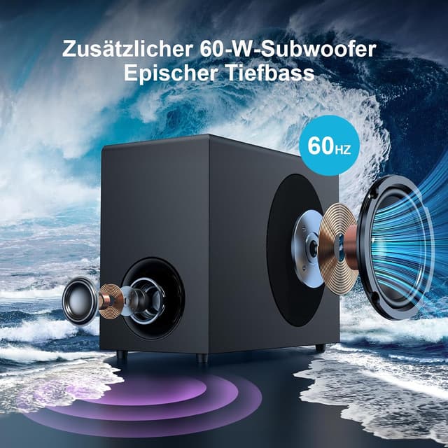 Detalle 1 de Soundbar mit Subwoofer für TV, 110 W Heimkino