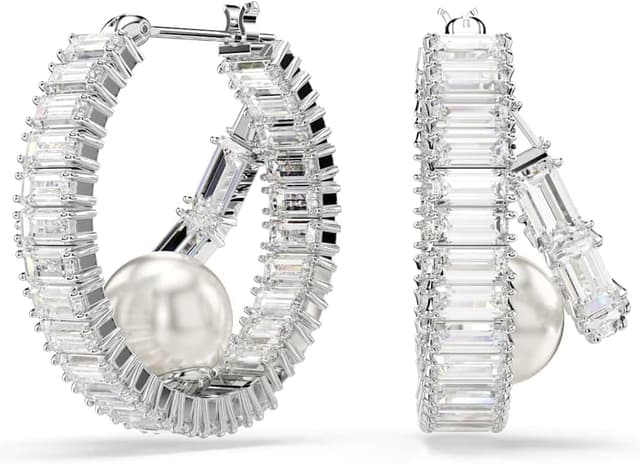 Detalle de Swarovski Ariana Grande Pendientes aro Crystal Pearl 1 unidad