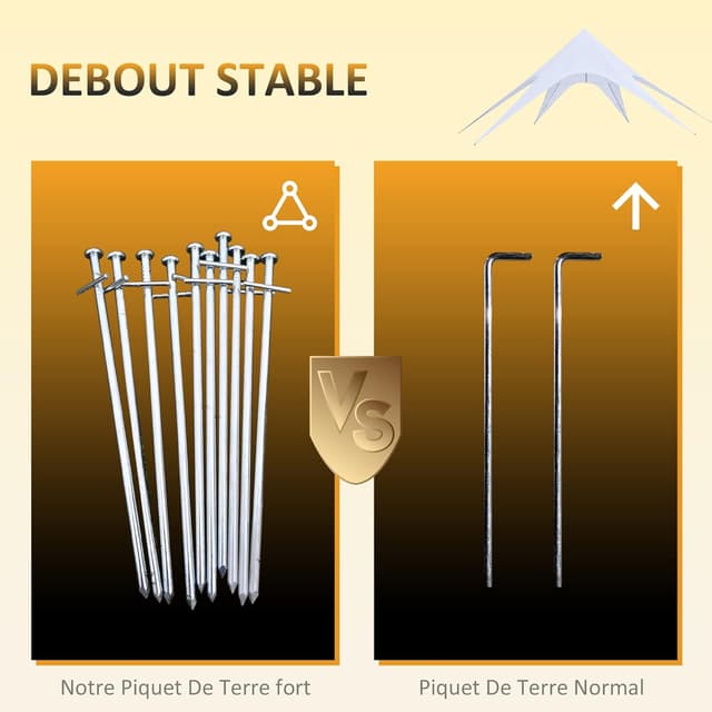 Thumbnail 4 de Outsunny Tente de Jardin XXL étoile 10x10