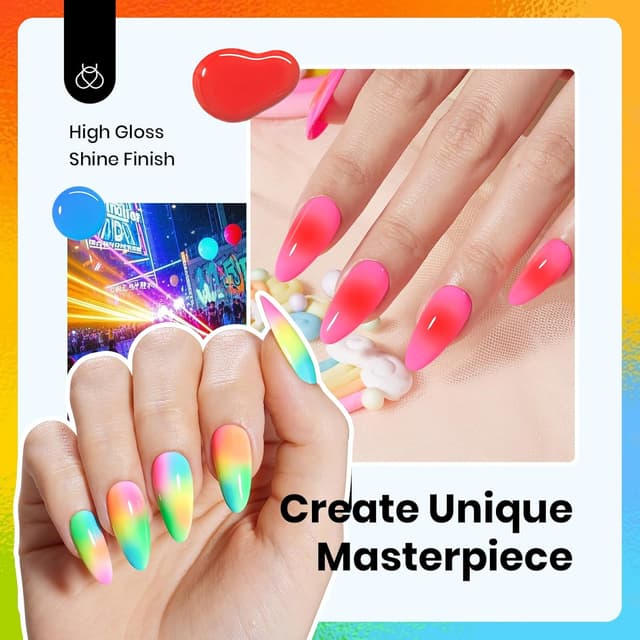 Detalle 2 de Beetles Gel-Nagellack-Set 6 Neonfarben