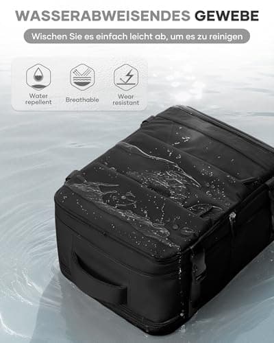 Thumbnail 6 de BJLFS Mochila de cabina 40x30x20 para avión (Ryanair, Wizzair) con bolsillo portátil de 17" y compartimento seco/húmedo, negra