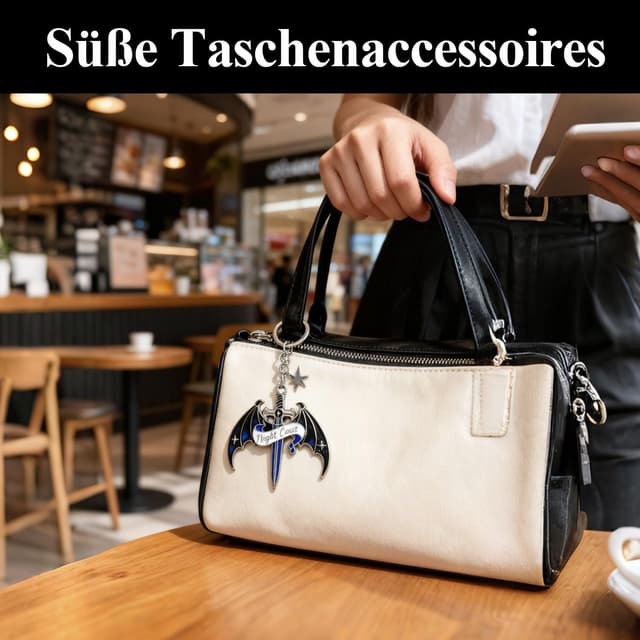 Detalle de Komergave Schlüsselanhänger Drache – praktischer Taschenanhänger aus Zinklegierung für Schlüssel und Alltag