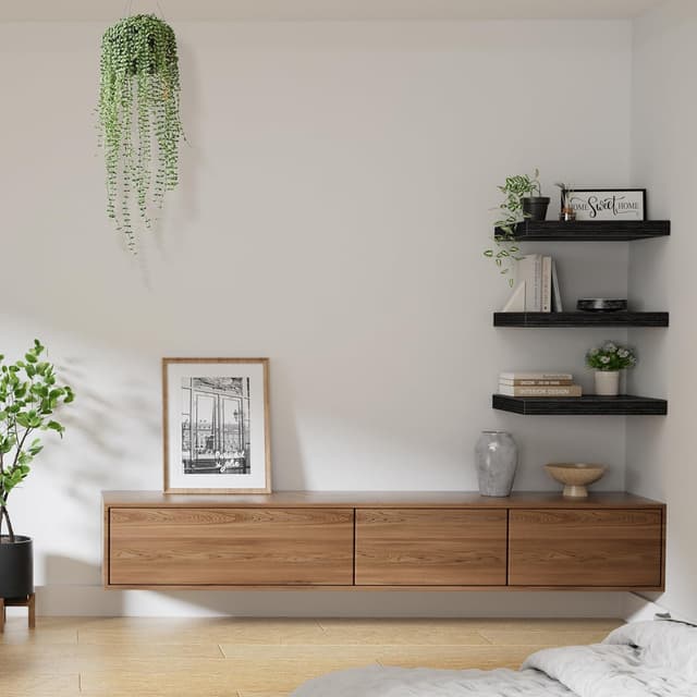 Thumbnail 5 de QEEIG 10" Deep Floating Shelves Wall Bookshelf