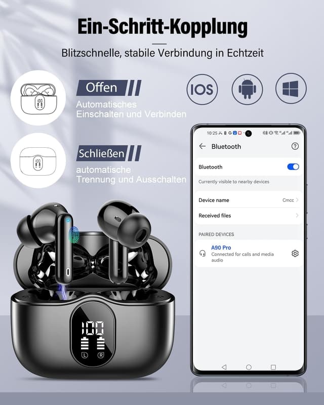 Detalle 2 de Bluetooth 5.4 Btootos Kopfhörer mit 40 Std
