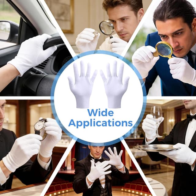 Thumbnail 6 de 5 Pairs White Cotton Gloves for Eczema & Dry Hands (Stretchable Moisturising Gloves)