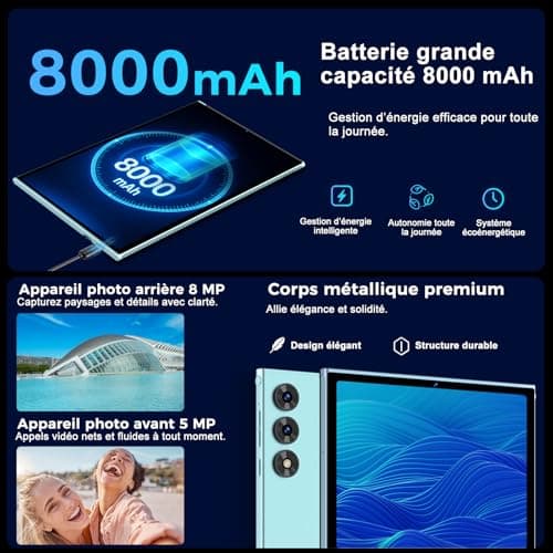 Detalle de SKYEGG SKYEGG Tablet 10 pulgadas Android 15 con Gemini AI (K16) 30GB RAM + 128GB ampliable, WiFi 6, Widevine L1 y 8000mAh