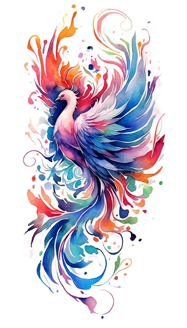 Thumbnail 1 de Temporäres Phönix-Tattoo 20 x 11 cm