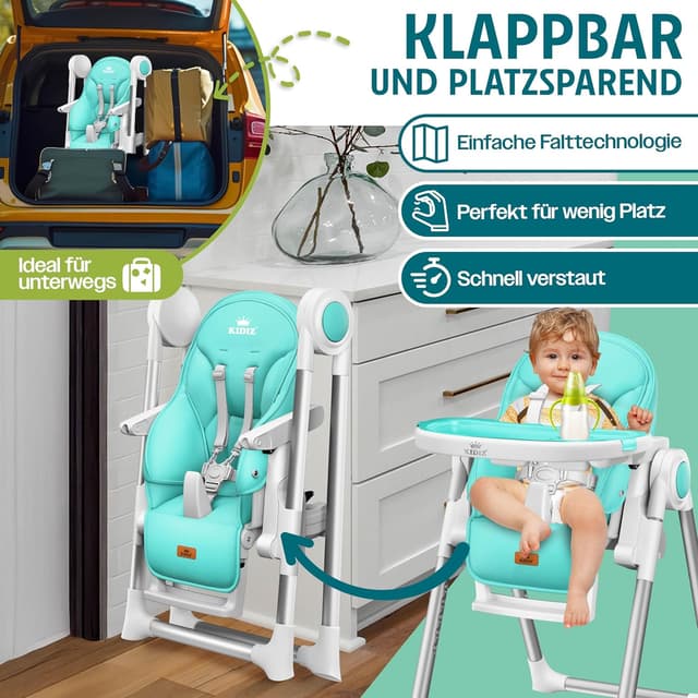 Thumbnail 6 de KIDIZ 3in1 Hochstuhl Türkis