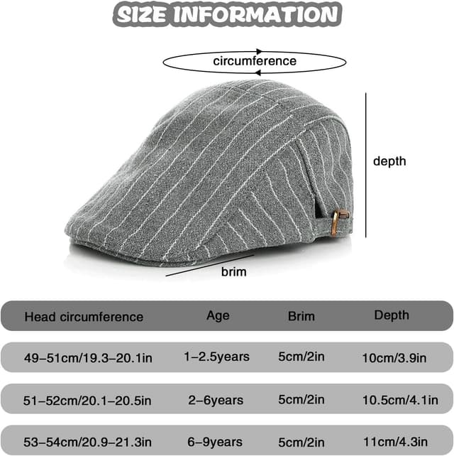 Thumbnail 1 de MCWTH Toddler Vintage Newsboy Cap 1–9 Years 👒