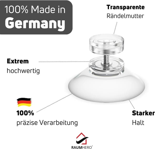 Detalle de Raumhero Saugnäpfe mit Gewinde 20er Set