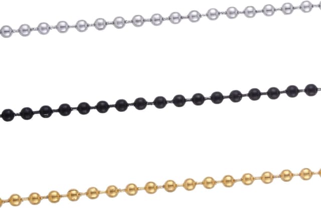 Detalle de DonDon Collier en acier inoxydable pour homme, chaîne à boules, 60 cm