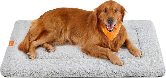 Detalle de Feandrea Warm Dog Cat Bed (Crate Pet Mattress) 120 x 75 cm, XXL, Light Grey PPB021G01