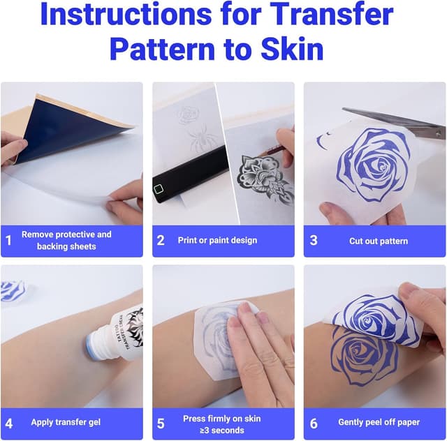 Detalle de ORGSTA 100 Sheets Tattoo Stencil Paper (A4) for S008 printer and manual transfer