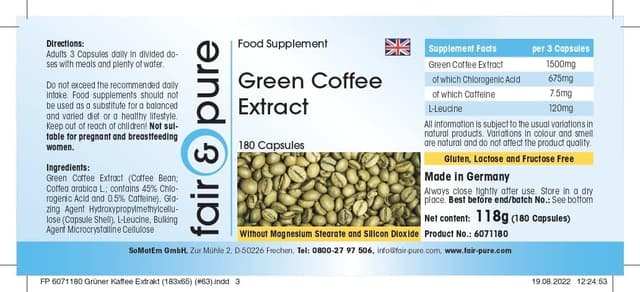 Thumbnail 2 de Fair & Pure® Café Verde 500mg Cápsulas Veganas 🌱