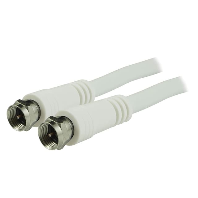 Detalle de GE 33603 15-Feet RG6 Coaxial Video Cable (White) with F-Type Connections