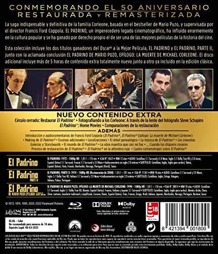 Detalle de El Padrino Trilogía 50 Aniversario Blu‑ray