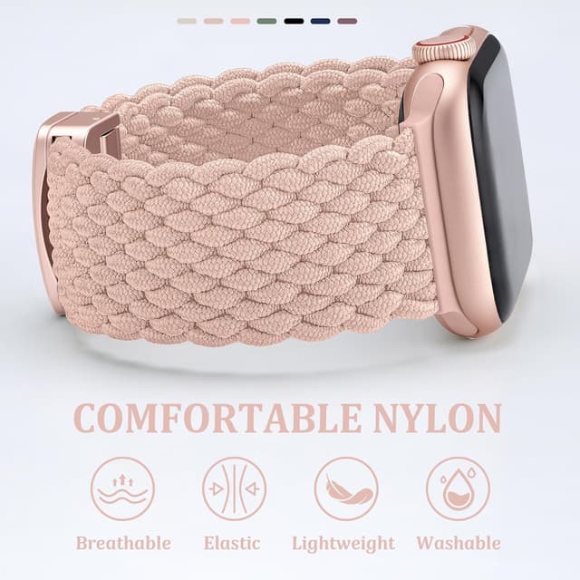 Detalle 2 de DigiHero Braided Loop Magnetic Nylon Strap for Apple Watch (Sport Stretch, 38–46mm)