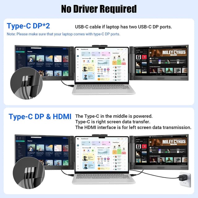 Thumbnail 4 de Laptop Screen Extender 14 inch Triple 1080P