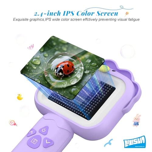 Detalle de LELESUN Microscopio portátil mini para niños con pantalla IPS de 2,4" y aumento hasta 500x