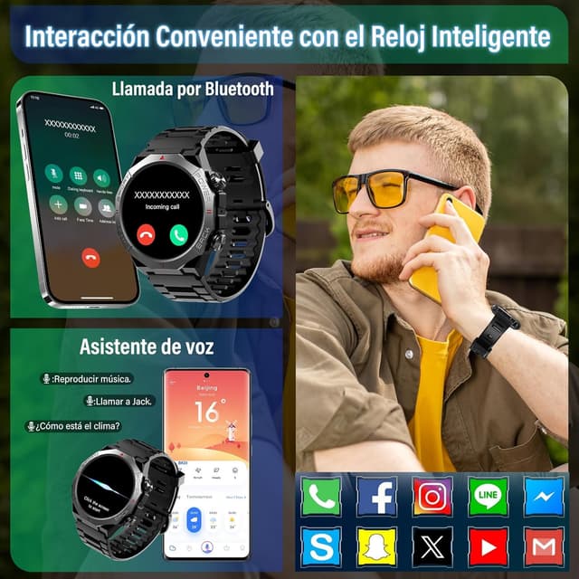 Thumbnail 2 de Reloj Inteligente 1,39" Militar con llamadas