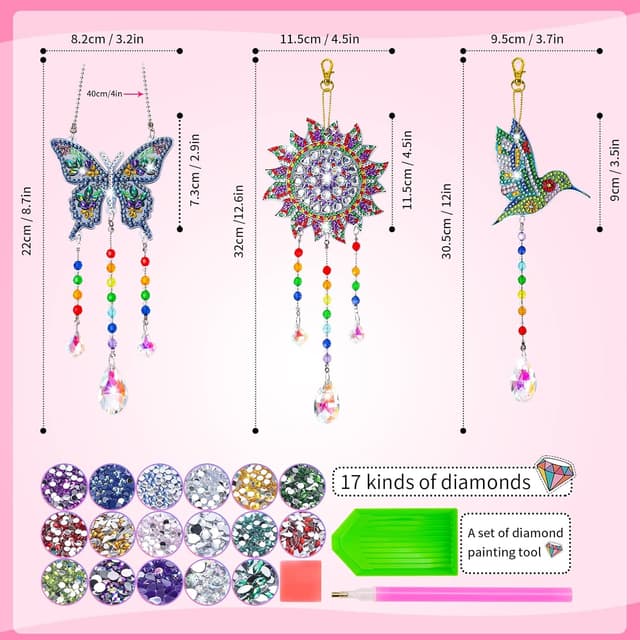 Detalle de 5D diamond painting wind chime kits