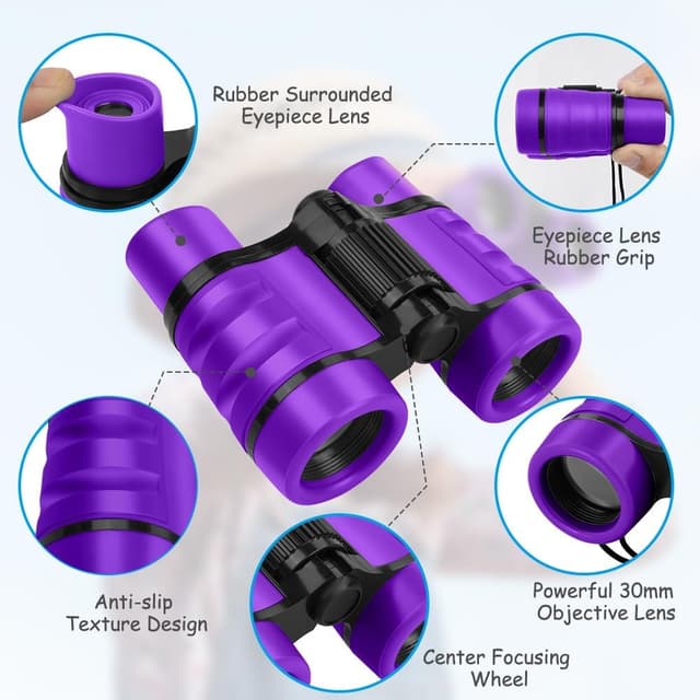 Detalle de OSDUE Binocoli per bambini 4x30 portatile e pieghevole: compatto per bird watching e outdoor