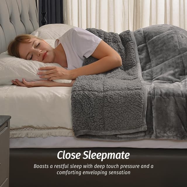 Detalle 1 de Wemore Sherpa Fleece Weighted Blanket 15 lbs