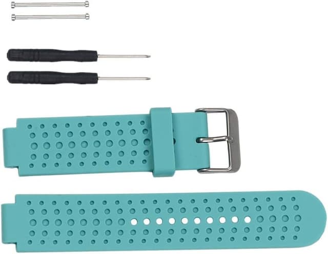 Detalle de Huwokxix silicone watch strap compatible with Garmin Approach S20/S5/S6 and Forerunner models (adjustable replacement band)