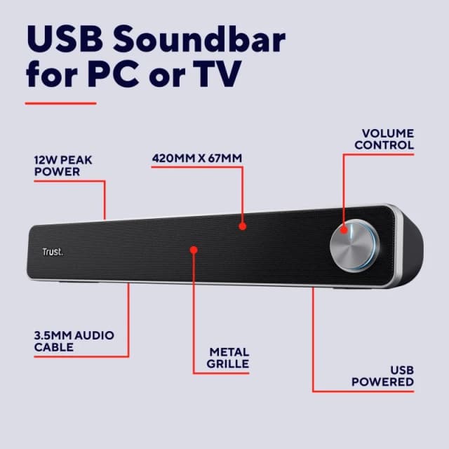 Thumbnail 2 de Trust Arys Barra de sonido para ordenador