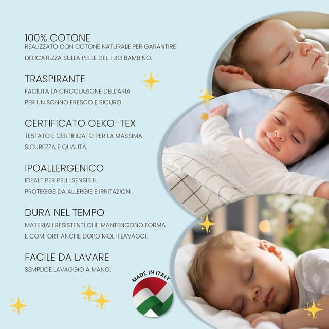 Detalle 2 de BABY WOLFY Cuscino Lettino Bambino 40x60 cm certificato OEKO-TEX®