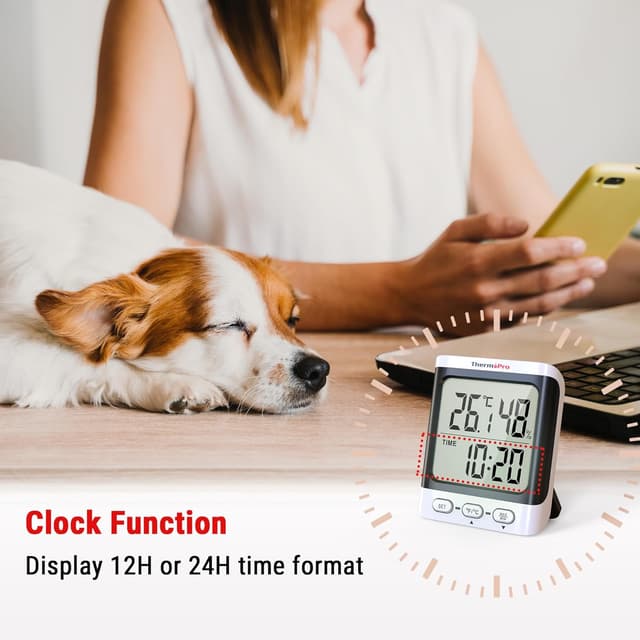 Detalle 2 de ThermoPro TP152 hygrometer 24‑hour display
