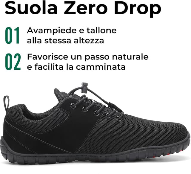 Detalle de Saguaro Scarpe Barefoot Sportive Unisex con punta larga (Gr. 36-48) per camminata e uso quotidiano