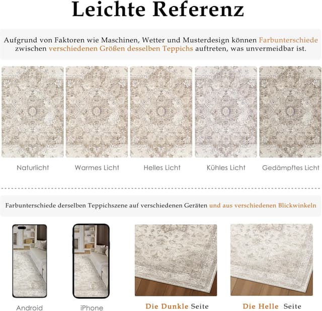 Thumbnail 1 de PureCozy Vintage Beige Teppich 140x200