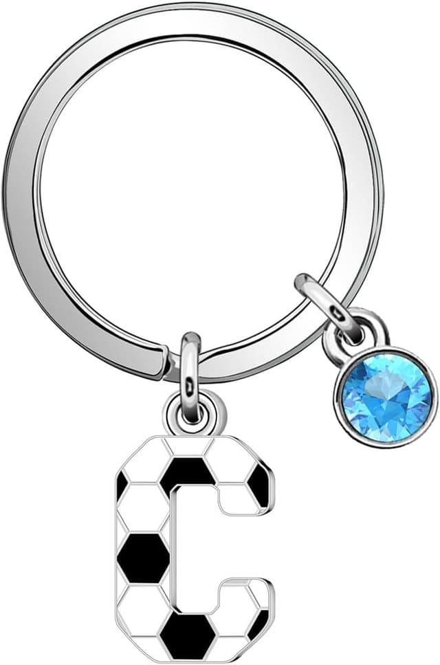 Detalle 2 de Casxyue Fußball Schlüsselanhänger Initialen